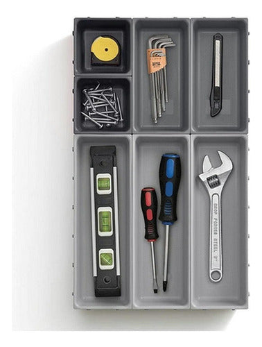 Organizador Cubiertos Servicio Cajon 7u Desmontables Norplat Gris