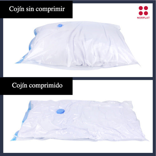 12 Bolsas Al Vacío Grandes - Comprimir Ropa Plumon - Norplat Transparente