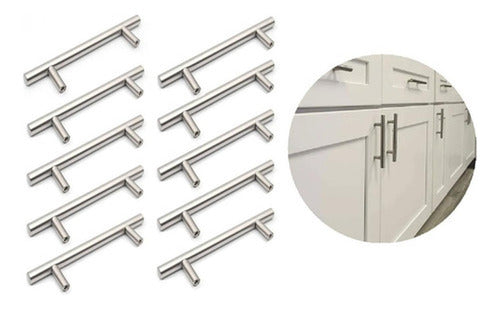 10 Tiradores De Muebles - Manillas Cocina 15 Cm - Norplat Plateado