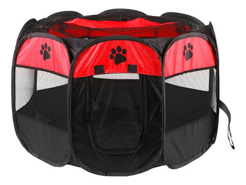 Corral Para Mascotas Talla Xl Jaula De Perros Gatos Conejos - Rojo/negro - Bicolor