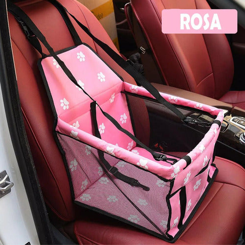 Norplat Asiento Auto Mascota Reforzado Plegable Seguridad Rosa Claro