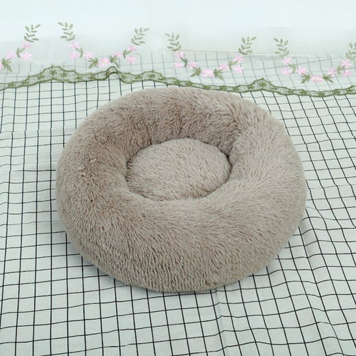 Cama Mascota Perro Grande Antiestres 110cm Talla Xxl Norplat Beige Liso