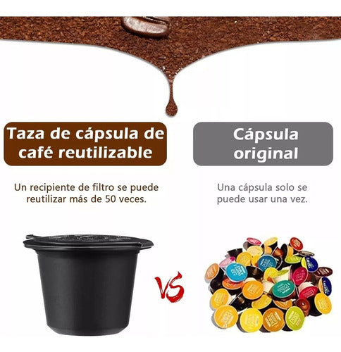 6 Capsulas Cafe Reutilizable Para Cafetera Nespresso Norplat Negro
