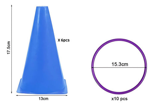 Kit Entrenamiento Norplat Con Cono Y Aros Agilidad Crossfit Multicolor