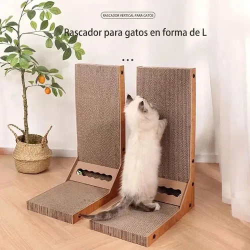 Rascador Para Gatos Norplat - Vertical Diseño L De Cartón  Marrón