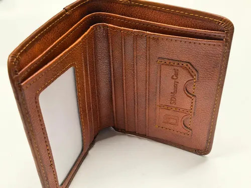 Billetera De Cuero Hombre Anti Rfid Anti Clonacion - Norplat Marrón Claro Liso