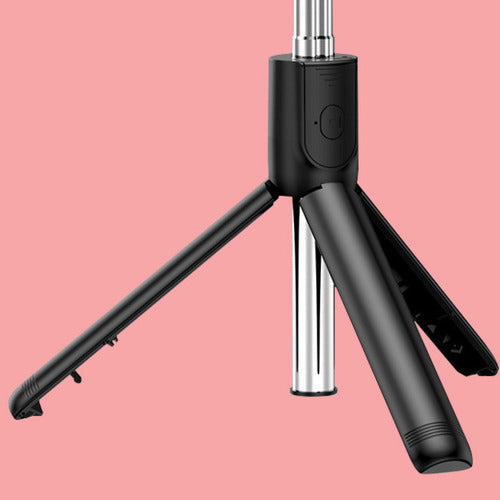 Palo Selfie Stick Trípode Baston Extensible Bluetooth TriPod Negro