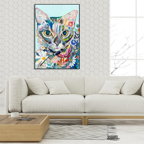 Bordado Pintura Diamante - 40x30cm Diseños Varios - Norplat Gato - Wa424