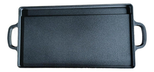 Plancha Bifera Norplat Reversible Hierro Fundido 50x23cm Xl Negro