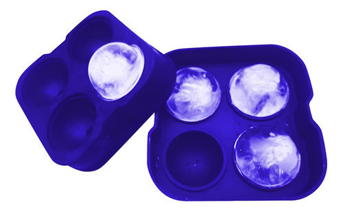 Molde De Silicona Para Bolas De Hielo 4.5 Cm - Cukin Azul Oscuro