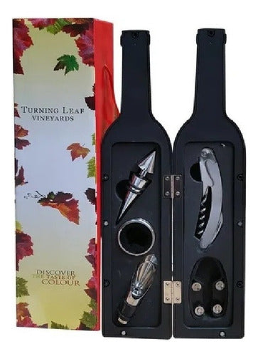 Kit De Accesorios Para Vino Con 5 Piezas Y Estuche Botella