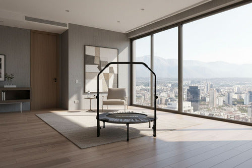 Trampolín Fitness Norplat Plegable 100cm 1m Cama Elastica Plateado