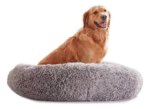 Cama Mascota Perro Grande Antiestres 110cm Talla Xxl Norplat Gris Liso