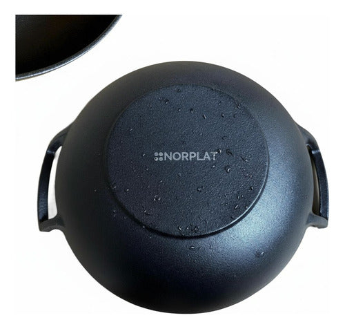 Wok De Hierro Fundido 32 X 9 Cm Redondo - Norplat Negro
