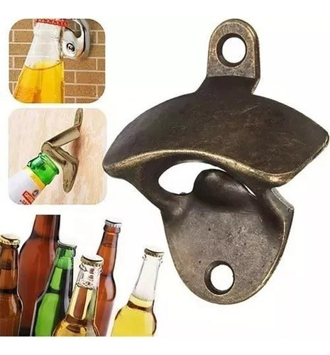 10 Destapador Abridor Botellas Cerveza Montaje Pared Norplat Bronce