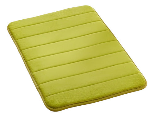 Alfombra Baño Engomado Antideslizante 60x40cm Suave Norplat Verde Lisa