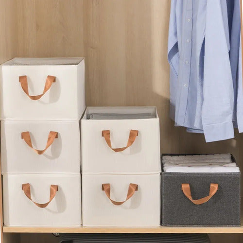6 Cajas Organizadoras Tela Plegables Closet Ropa - Norplat Lisa