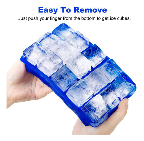Molde De Silicona Para 15 Cubos De Hielo 3.3 Cm - Cukin Azul Eléctrico