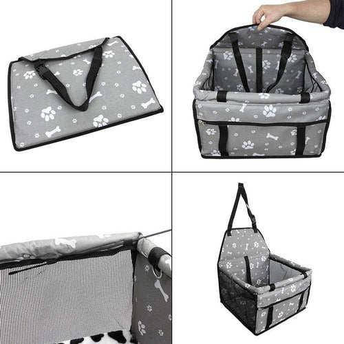 Norplat Asiento Auto Mascota Reforzado Plegable Seguridad Gris