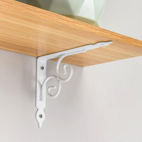 6 Soporte Repisa Flotante Estante Metal Pared Ángulo Norplat Blanco