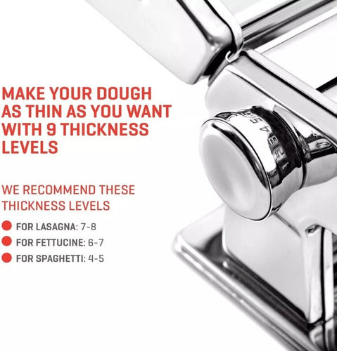 Maquina Para Hacer Pasta + Spaggetti + Cintas 3 En 1 Plateado