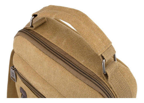 Bolso Bandolera Maletin De Lona Hombre Caballero - Norplat Marrón Claro