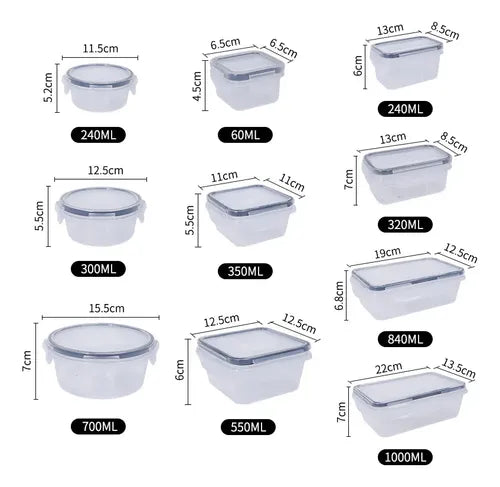 12 Envase Recipiente Contenedor Hermetico Alimento - Norplat