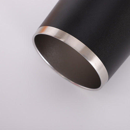 Set Vaso Térmico Acero + Tapa + Bombilla + Limpiador - Cukin Negro Negro