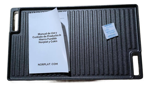 Plancha Churrasquera Hierro Fundido Reversible - Norplat Negro