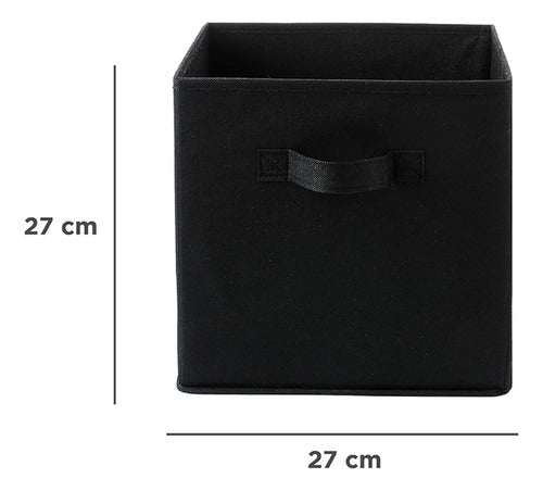 Kit 6 Cajas Organizadoras Cubo Plegables Closet Ropa Norplat Negro Lisa