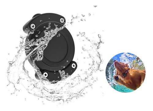 Soporte Collar Mascotas Para Airtag Impermeable Resistente Negro Tag M