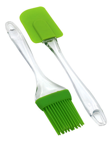 Cukin Espátula Y Brocha Silicona Mezquino Reposteria Asado Verde