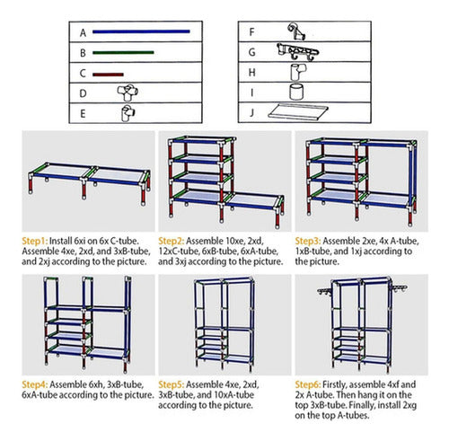 Organizador Ropa Colgador Perchero Con Estantes - Norplat Blanco