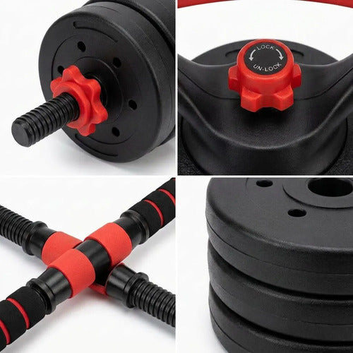 Set Mancuernas Ajustable Norplat 30kg Juego De Pesas Unibles Negro