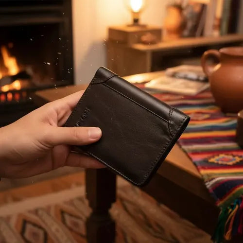 Billetera De Cuero Hombre Anti Rfid Anti Clonacion - Norplat Marrón Oscuro Liso
