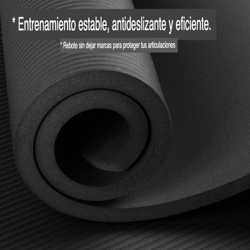 Colchoneta Yoga Mat Pilates 15mm + Bolso Transporte Norplat Negro