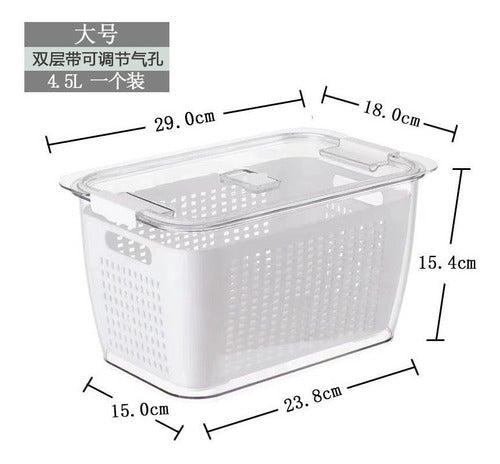 Caja Organizadora Con Cesta Refrigerador Despensa 4.5 Lt Blanco