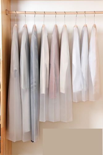 5 Bolsas Transparentes Cubre Terno Colgar Closet 140x60 Cms Transparente