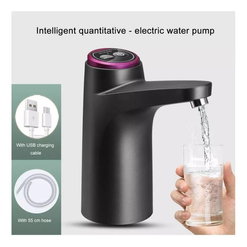 Dispensador De Agua Eléctrico Bomba Portátil Usb - Cukin Negro