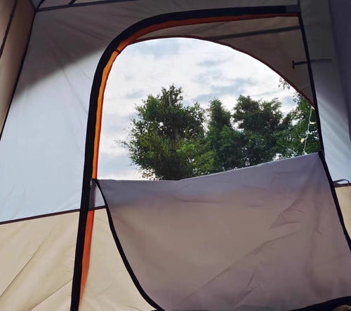 Tienda Familiar 8 A 12 Personas Impermeable Carpa Camping Naranja