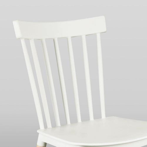 Pack 4 Sillas Comedor Windsor Aptas Terraza - Norplat Liso Madera Blanco Blanco