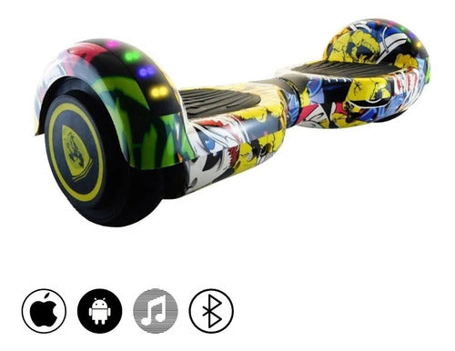 Patineta Smart Balance Speaker Bluetooth - Rebelde Eciclos Yellow Comic Clown (amarillo)
