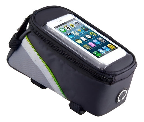 Alforja Bolso Delantero Bicicleta Porta Celular Gps Norplat Negro Y Gris