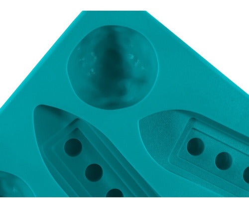 Molde De Silicona Para 4 Barcos E Iceberg De Hielo - Cukin Azul
