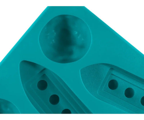 Molde De Silicona Para 4 Barcos E Iceberg De Hielo - Cukin Azul