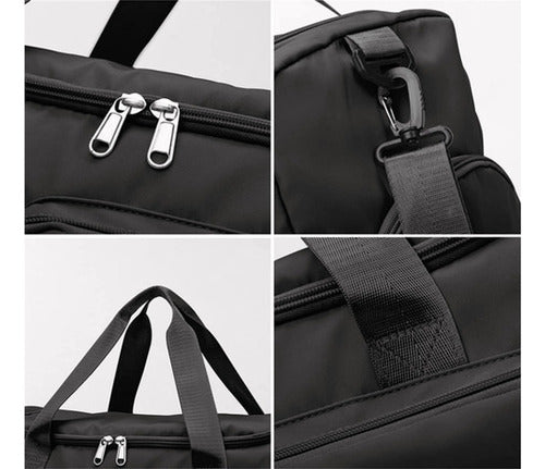 Bolsa Viaje Bolso De Mano Para Fitness Mochila Gym - Norplat Negro Lisa