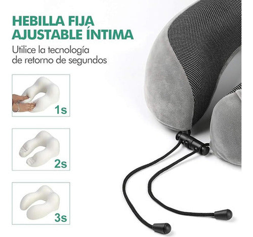 Almohada Cuello Especial Para Viajes Cojin Cervical Norplat Gris