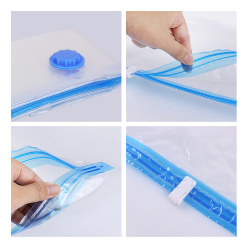 12 Bolsas Al Vacío Grandes - Comprimir Ropa Plumon - Norplat Transparente
