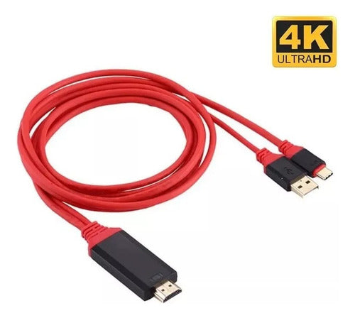 Cable Hdmi Tipo C Usb 3.1 Compatible Emui Mac Samsung Huawei