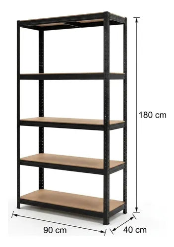 Estante Repisa Metálica Armable Mecano Rack 180x90 - Norplat Negro